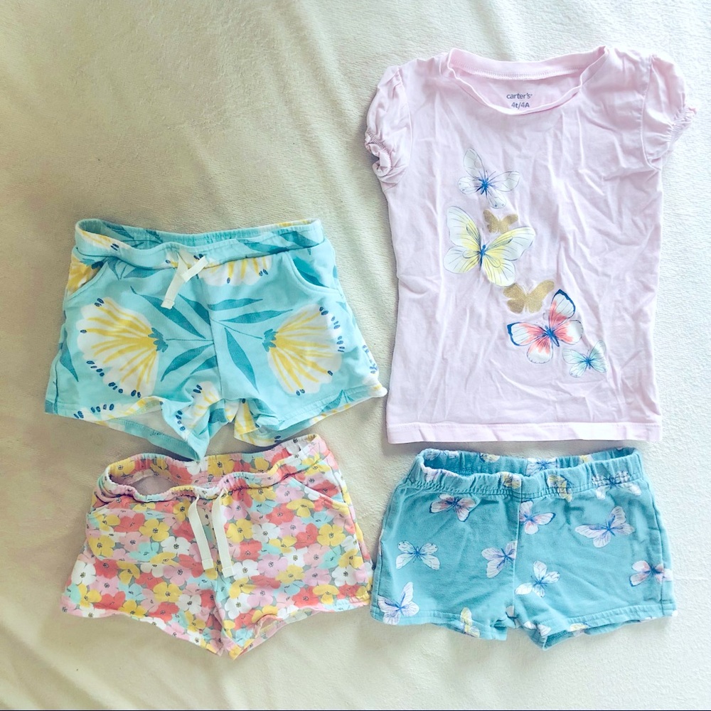 3 for $20: Toddler girl 4T set of 3 shorts and 1 short sleeve top